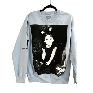 ARIANA GRANDE AGB27 ABG 27 Limited Edition Blue Crewneck Photo Sweatshirt - Sz S